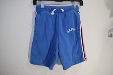 GAP Kids Pull On Draw String Sweat Shorts BOYS 8 M Blue Striped