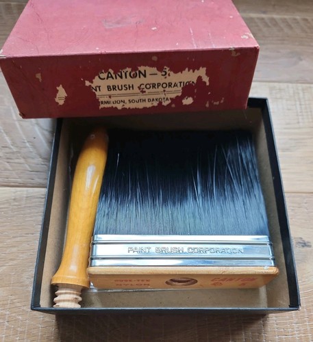Vintage Canton Rose-Tex Nylon 5" Paint Brush in Original Box Lightly Used