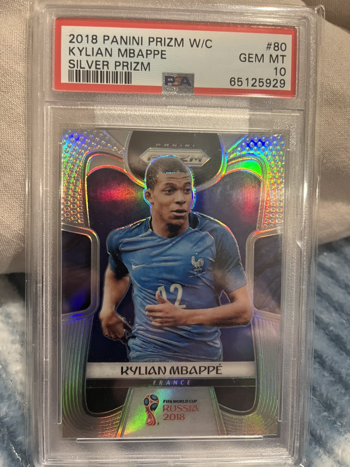 2018 Panini Silver Prizm Kylian Mbappe #80 PSA 10