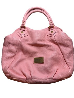 Marc Jacobs Classic Q Fran Satchel Tote Shoulder Bag Pink Pebbled 