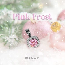 Park Lane PINK FROST Designer Inspired Cushion Cut Pendant Connector Retail $118
