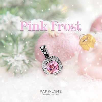Park Lane PINK FROST Designer Inspired Cushion Cut Pendant Connector Retail $118