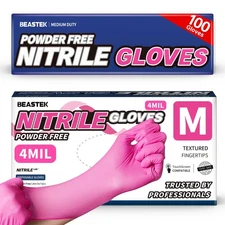 Nitrile Exam Gloves, 4 Mil 100 Pcs Powder-Free Latex-Free Medical Cooking Foo...