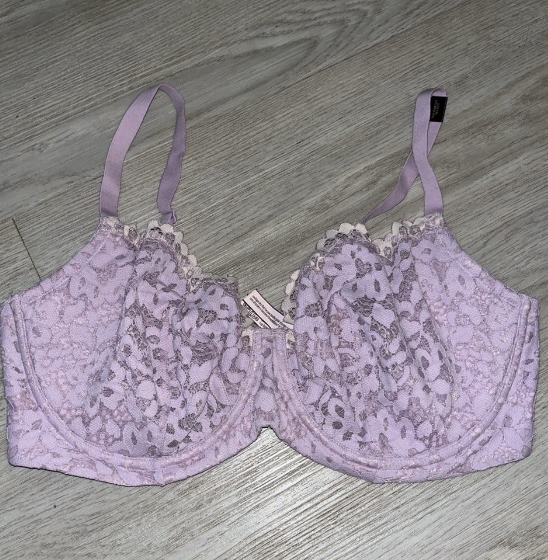 Victoria's Secret Body By Victoria Lace Demi Bra Lavender Unlined 36DDD