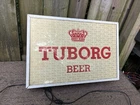 Vintage RARE Tuborg BEER  BAR ADVERTISING LIGHT UP SIGN Tuborg