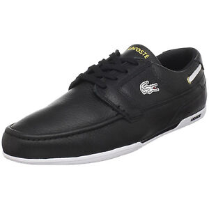 Lacoste Dreyfus AP Men's Sport Casual Leather Boat SHOES Black/Gold ...