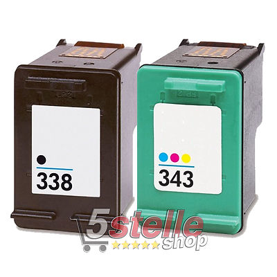 Cartouches D'encre Compatibles HP 338 XL Et 343 XL - Pour Photosmart C3170 C3173 C3175 - Pack Multicouleur - Neuves