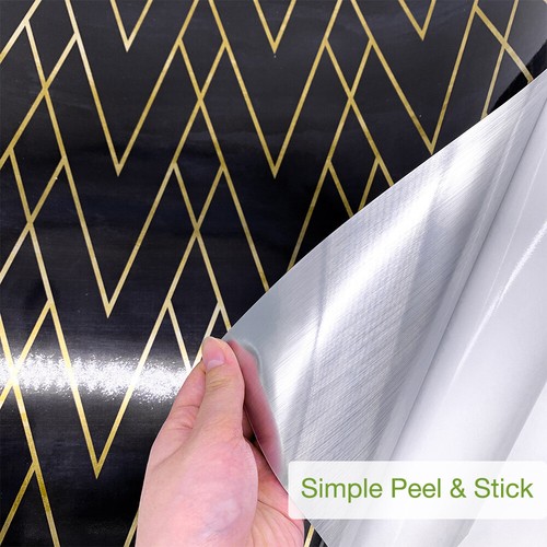 Black Gold Metallic PET Brushed Wallpaper Metal Texture Self-adhesive Wallpaper - Picture 7 of 9