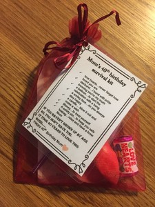 unique Hand Made Gift 40th Birthday Fun Survival Kit * unique Hand Made Gift 40th Birthday Fun Survival Kit *