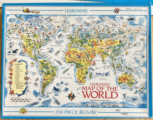Usborne Map of the World Jigsaw ~ 31.9" x 21.3" ~ 250 Pieces ~ Age 7 and over - Picture 2 of 2