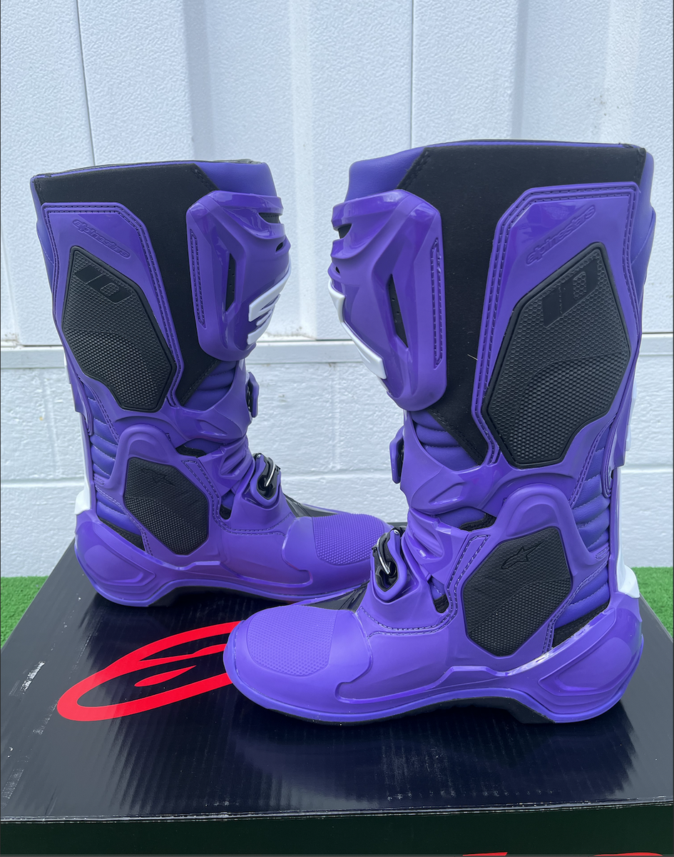 New Alpinestars Tech 10 Dirt Bike Boots - Purple *FREE