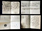 4 RARE PRIVATE DOCUMENTS EXCHANGE GABELS DUTIES ETC. META' 1800 - GIFT!