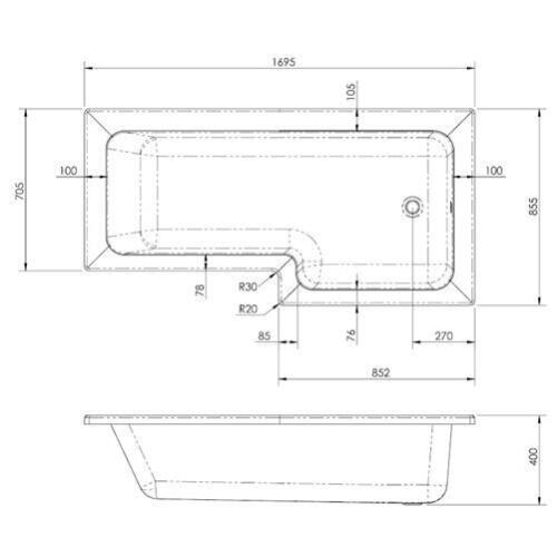 Complete Bathroom Suite Black LH Shower Bath Screen Basin Vanity Toilet 1700 - Picture 10 of 17