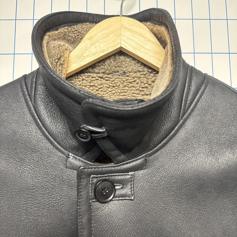 Casaco de couro de carneiro Biala Pelle Shearling médio (curto) - Preto - Imagem 4 de 4