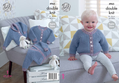 Baby DK Strickmuster Raglanärmel Fischer Ripp Strickjacken King Cole 4965