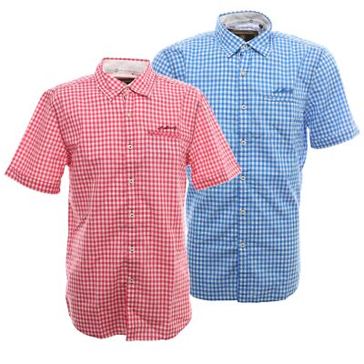 St Moritz Hemd Freizeithemd Shirt Herren Kurzarm Kent Kragen Blau Größe M