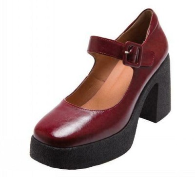 Women's Synthetic Leather Square Toe Chunky Heel Mary Janes Pumps Shoes 34/40 | eBay