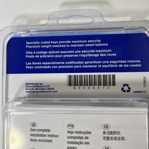 Genuine GM Wheel Locks Chrome 09599472 - Picture 5 of 5