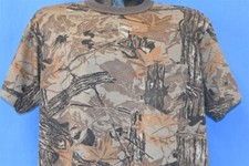 vintage 80s CAMO REALTREE CAMOUFLAGE BROWN FOREST HUNTING POCKET t-shirt LARGE L