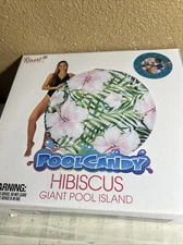 Pool Candy Resort Collection Hibiscus Giant Pool Island Float New in Box