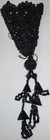 Victorian Beaded Applique Adornments Black Mourning Antique Vintage #29