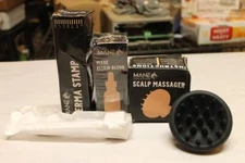 The Mane Solution Mane Elixer Blend 1.7 oz Derma Stamp and Scalp Massager NEW