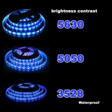 16FT 300 LED Strip Light 3528 5050 5630 SMD RGB White Flexible Waterproof DC 12V