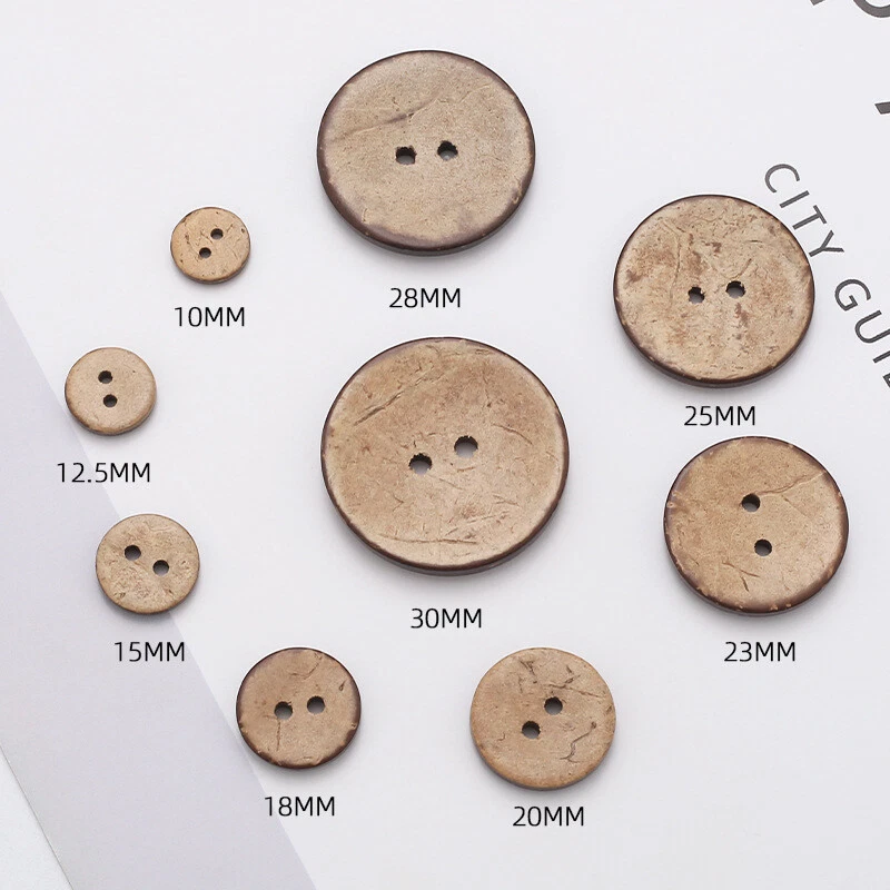 50/100pcs Coconut Shell Buttons 2-Holes Coconut Button For Sewing DIY Crafts - Image 2 of 4
