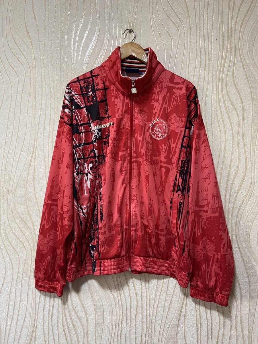 AJAX AMSTERDAM 90s FOOTBALL SOCCER TRACK TOP JACKET UMBRO sz AJAX AMSTERDAM 90s FOOTBALL SOCCER TRACK TOP JACKET UMBRO sz