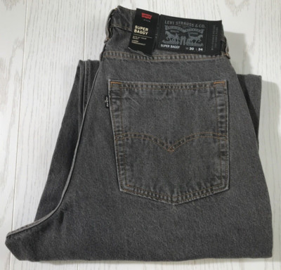 Levi s Super Baggy Jeans Mens 30x34 Gray Cotton Blend Cordura Strong Skater New