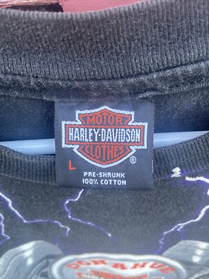Vintage Harley Davidson Shirt Large Purple Thunder Lightning R.K.