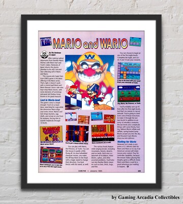 Mario And Wario Super Famicom SFC Glossy Preview Poster G7225