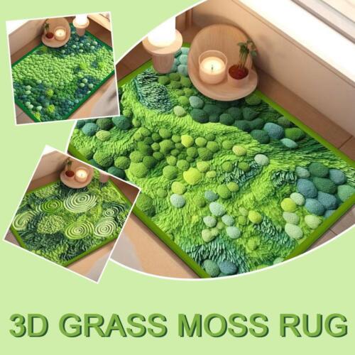3D Grass Moss Rug Floor Mats Non slip Thick Washable Home Decal. P7W1 T8F0 S4L0 - Picture 1 of 22