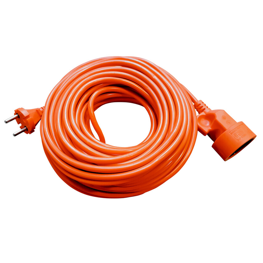 Rallonge de jardin ECO Prise 2P 10A 2300W 30 mètres câble 2x1 orange PLASTROL