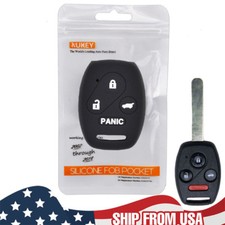 4 Buttons Silicone Key Fob Cover Case For Honda Accord Civic Cr-v Pilot Odyssey