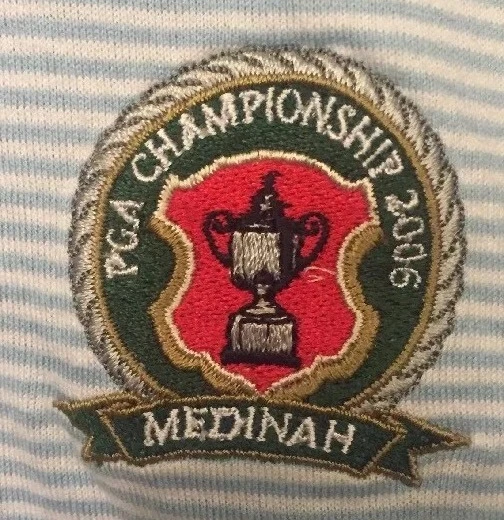 Antigua 2006 PGA Championship Medinah Golf Club Polo Azul Rayas Para Hombre XL Foto 3 de 4