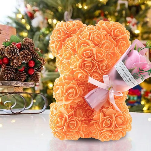 Teddy Bear Rose 9.45in Flower Rose Bear with Box Anniversary Valentines Gift - Picture 6 of 19