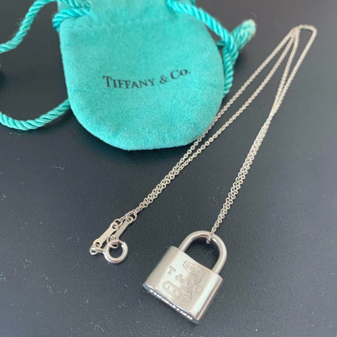 TIFFANY&Co 1837 pad lock Pendant Necklace Silver 925 GIFT