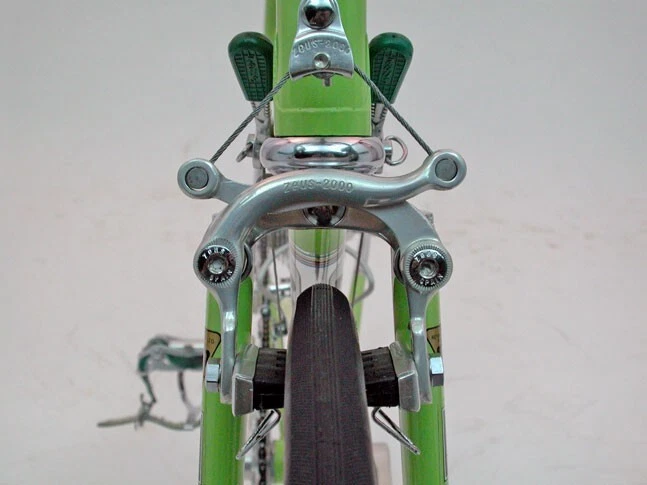 Coppia freni ZEUS-2000 da corsa vintage alluminio argento per bici bike gommino - Immagine 3 di 4