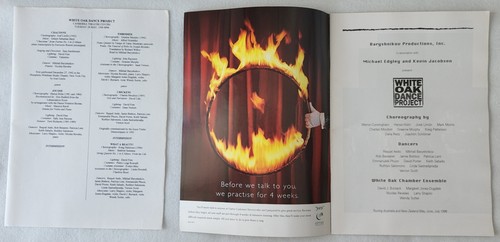 White Oak Dance Project, Michael Edgley 1996, Program, Mikhail Baryshnikov - Picture 3 of 10