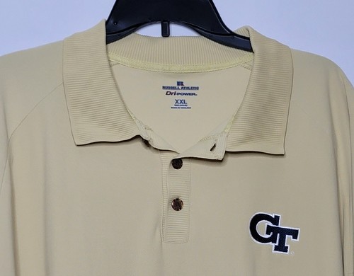 Georgia Tech Polo Shirt Mens XXL Short Sleeve Great Condition Russell Athletic - Picture 8 of 8
