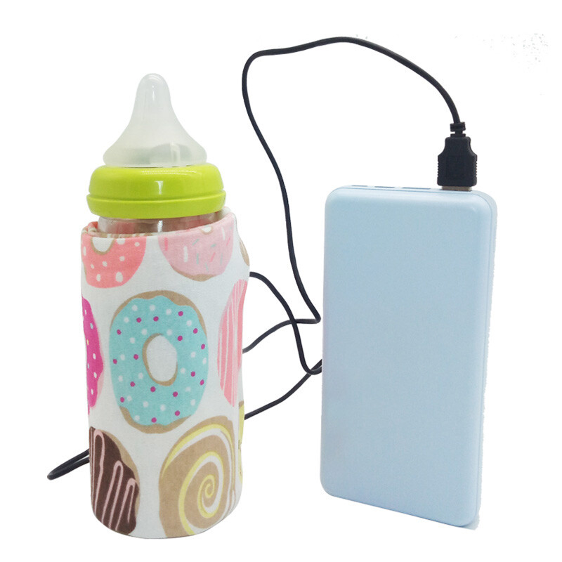 7.09 x 5.12 inches CUTICATE Baby Travel Bottle Warmer Milk Heater Bag With USB Heating Pad Set Dinosaurs