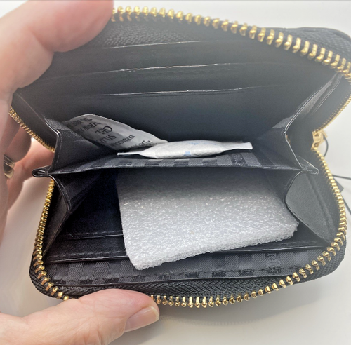 Victoria's Secret Small Wallet with Zip Black Chevron NWT 4.5"w 3.5"h 1" deep - Picture 7 of 10