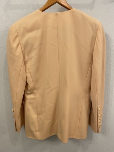 Escada Margaretha Ley Vtg. EU 40 (US 10) 2 Pc Skirt Blazer Wool Suit Tan Yellow - Picture 3 of 10