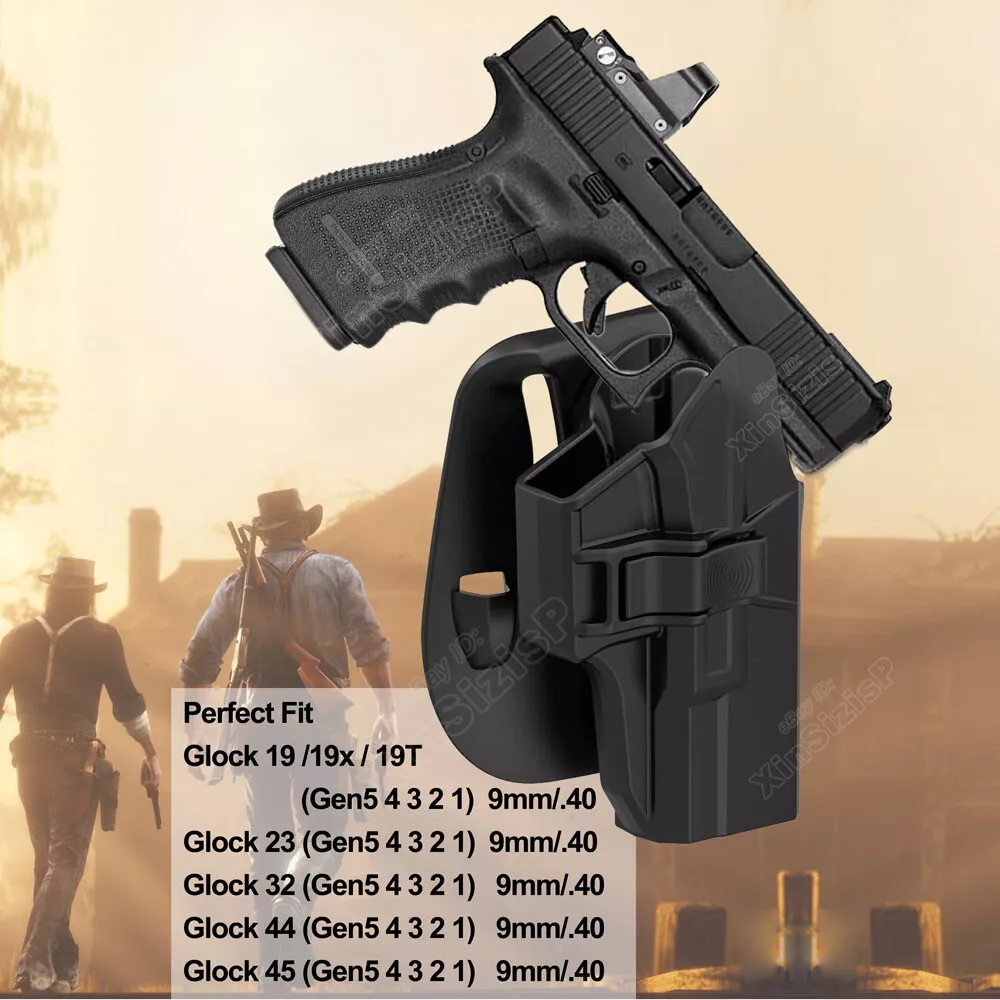 Level II OWB Holster For Glock 19 19X 32 45(Gen 3 4 5) Glock 23(Gen 3 4) 