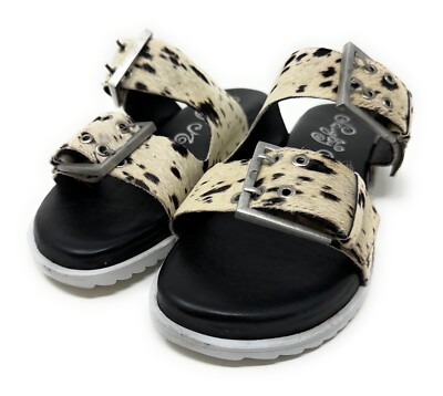 Naughty Monkey Women's Hey Pony Slide Sandals Black White SZ