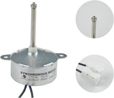 CHANCS MOTOR CHANCS TYC-40 AC 12V Synchronous Motor 5RPM CW/CCW Shaft Length 3.5Cm by Electri