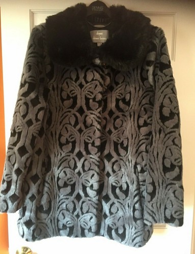 Faux Fur Jacket Coat L 48 Bust 