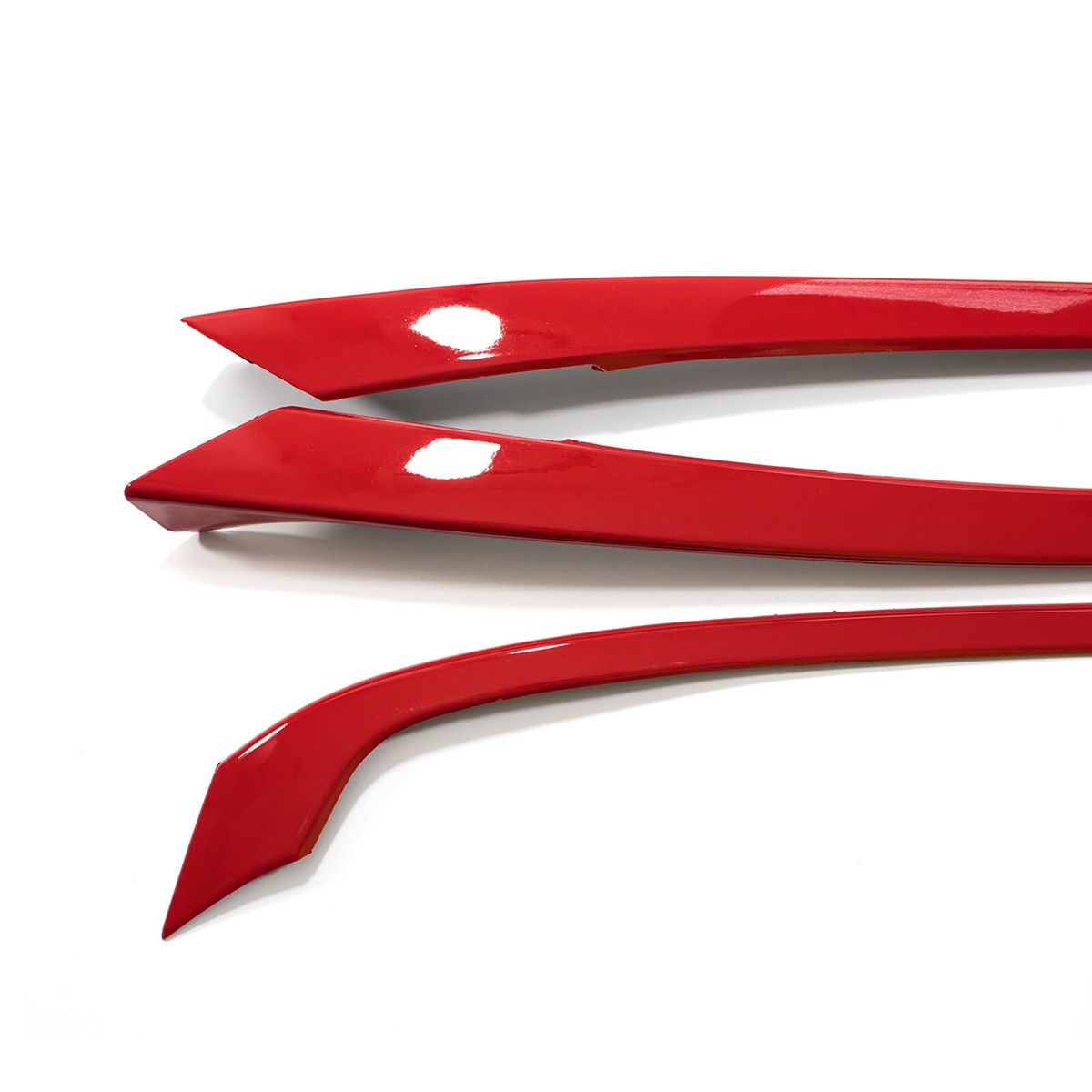 FOR 2016-2021 HONDA CIVIC JDM GLOSSY RED ABS FRONT GRILL TRIM