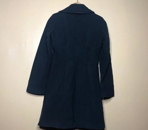 AK Anne Klein Women's Size XS Black Peacoat Wool Blend Fitted Long Sleeve - Picture 8 of 12